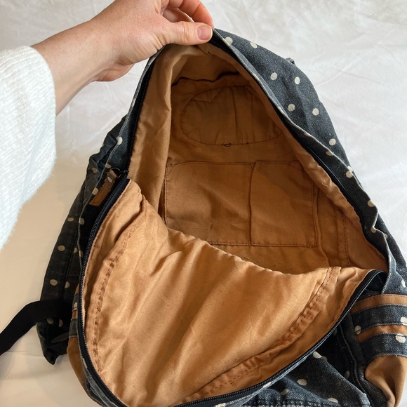 Denim Polka Dot Backpack, Great Condition - Picture 5 of 5